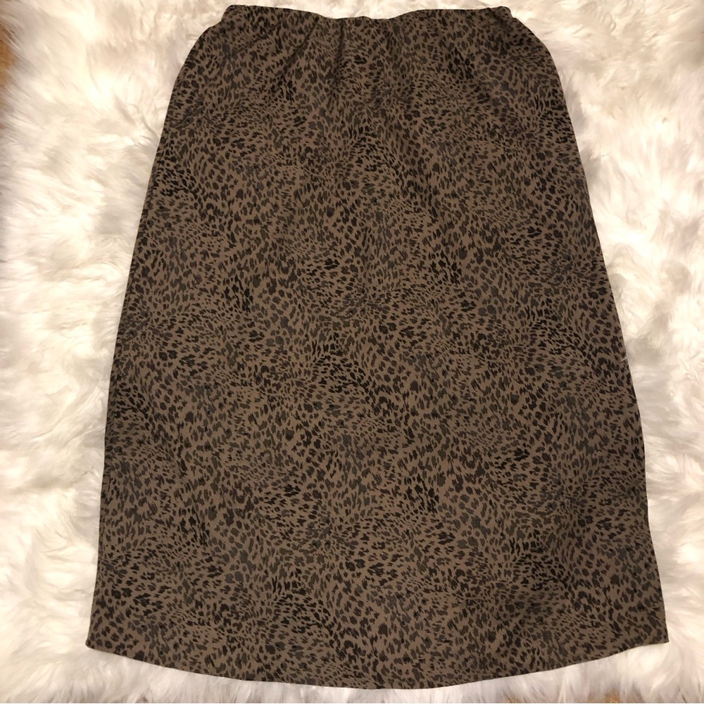 Leopard Print Midi Skirt